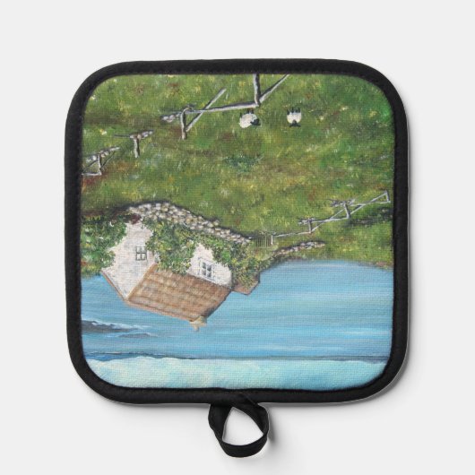 Irish, Cottage, Sheep, Ireland 鍋敷き (正面)