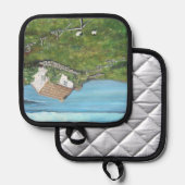 Irish, Cottage, Sheep, Ireland  鍋敷き (正面/裏面)