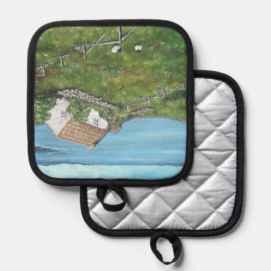 Irish, Cottage, Sheep, Ireland  鍋敷き (正面/裏面)