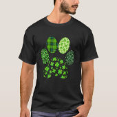 Irish Cute Dog Paw Clovers St Patrick's Day Lucky  Tシャツ (正面)