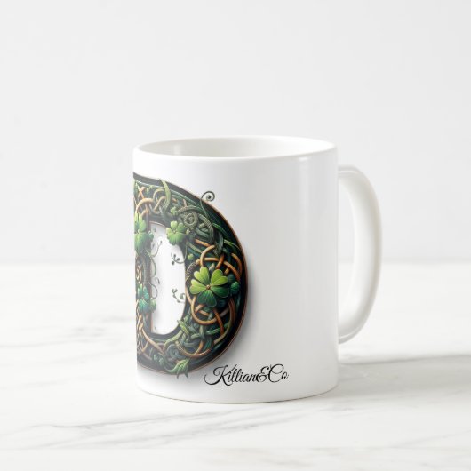 Irish D Monogram Coffee Mug コーヒーマグカップ (正面右)
