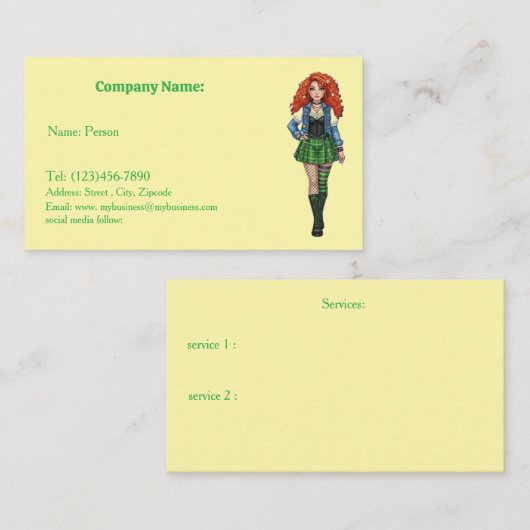 irish dall 名刺 (正面/裏面)