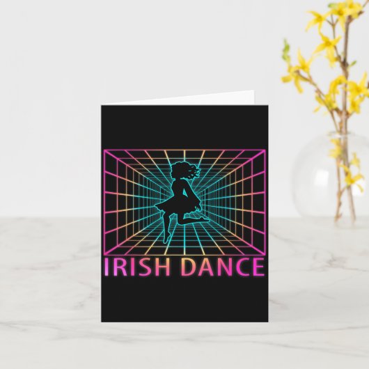 Irish Dance Retro Dancer Gift  カード (黄色い花)