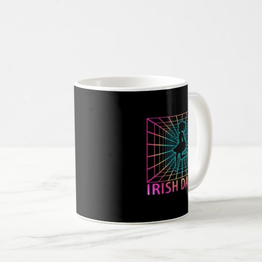 Irish Dance Retro Dancer Gift コーヒーマグカップ (正面右)