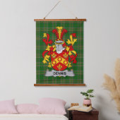 Irish Dennis Coat of Arms Family Crest 吊り下げ型タペストリー (寝室)