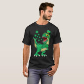Irish Dinosaur T rex Happy St Patrick's Day Toddle Tシャツ (正面フル)