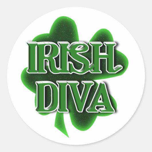 Irish Diva St. Patrick's Day ラウンドシール (正面)