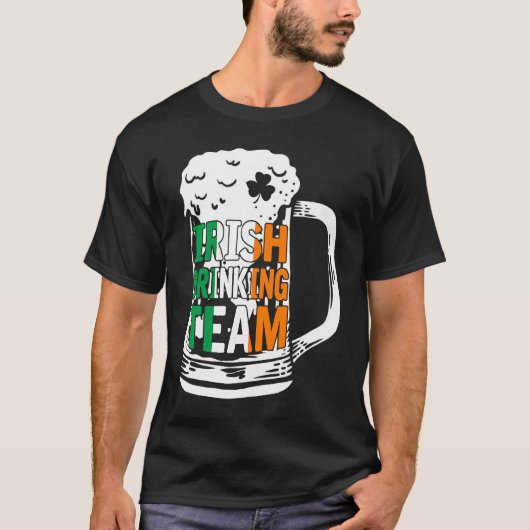 Irish Drinking Team Beer  Ireland Flag Patrick's D Tシャツ (正面)