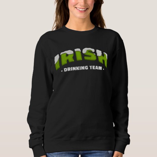 Irish Drinking Team Group tee St Patricks Day Gree スウェットシャツ (正面)