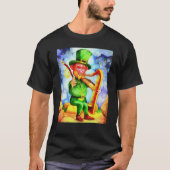 Irish Elf With Fiddle and Harp Tシャツ (正面)