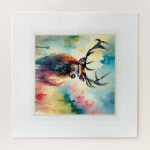 Irish Elk 170724AREF101 - Watercolor ジグソーパズル (横)