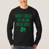 Irish Exit And Shamrock St Patrick's Day Tシャツ (正面)