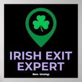 Irish Exit Expert Funny St Patricks Day Introvert  ポスター (正面)