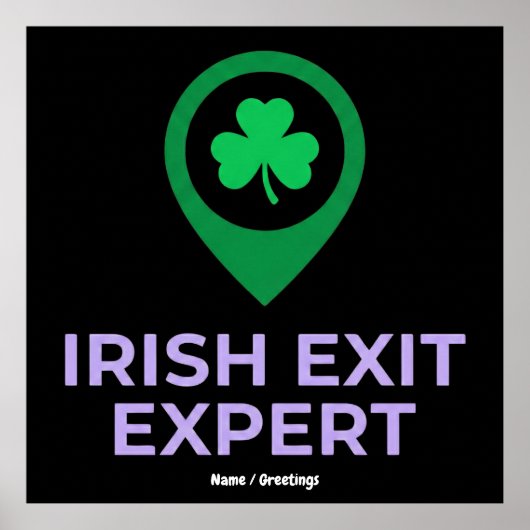 Irish Exit Expert Funny St Patricks Day Introvert  ポスター (正面)