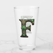 Irish F Monogram Pint Glass タンブラーグラス (正面)