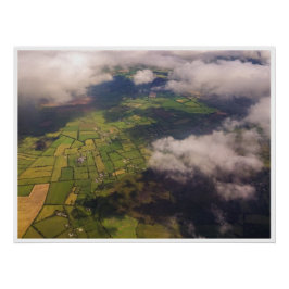 Irish Farmland Patchwork – Aerial Landscape Print ポスター