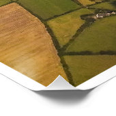 Irish Farmland Patchwork – Aerial Landscape Print ポスター (コーナー)