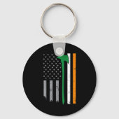 Irish Firefighter American Flag Cool St Patricks D キーホルダー (正面)