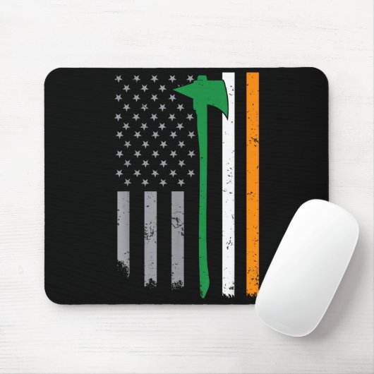 Irish Firefighter American Flag Cool St Patricks D マウスパッド (マウス)