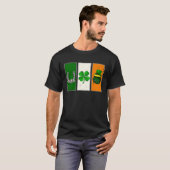 Irish Flag Green White Orange Horseshoe Leprechaun Tシャツ (正面フル)
