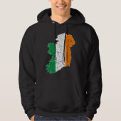 Irish Flag Map Souvenir Distressed Ireland Adults  パーカ (正面)