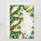 Irish Flag Ribbon Shamrock Green White Orange  招待状 (裏面)