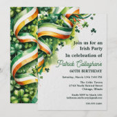 Irish Flag Ribbon Shamrock Green White Orange  招待状 (正面/裏面)