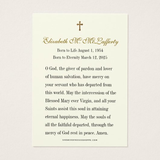 Irish Floral Celtic Memorial In Loving Memory (裏面)