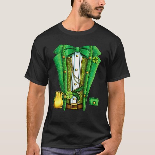Irish Formal Leprechaun Costume Suit Tuxedo St Pat Tシャツ (正面)