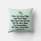 Irish Friendship Ships Proverb Four Leaf Clover  クッション (裏面)