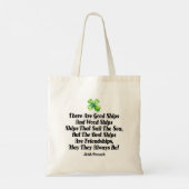 Irish Friendship Ships Proverb Four Leaf Clover  トートバッグ (裏面)