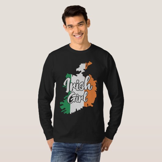 Irish Girl  Cute Ireland Tシャツ (正面フル)