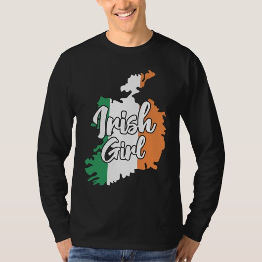 Irish Girl  Cute Ireland Tシャツ (正面)