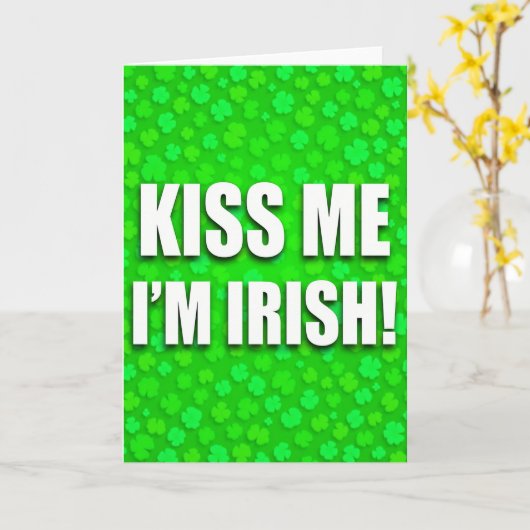 Irish Glitter Texture Kiss Me Card カード (黄色い花)