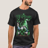 Irish Gnome Lucky Plaid Shamrock Leprechaun St Pat Tシャツ (正面)