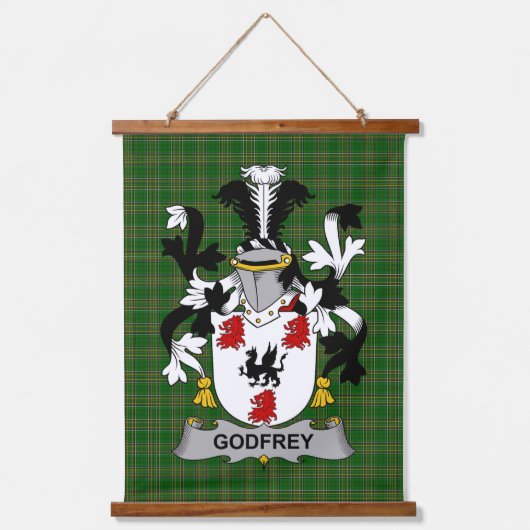 Irish Godfrey (of Bushfield) Coat of Arms Family C 吊り下げ型タペストリー (正面)