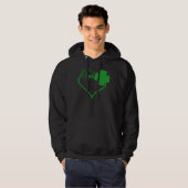 Irish Golden Retriever Face Shamrock St Patricks D パーカ (正面フル)
