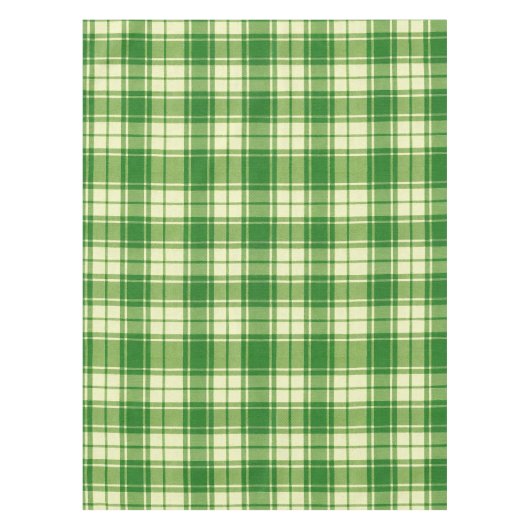 Irish Green and White Plaid  テーブルクロス (正面)