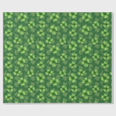 Irish Green Four Leaf Clover ラッピングペーパー (フラット)