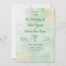 Irish Green Watercolor Wedding 招待状