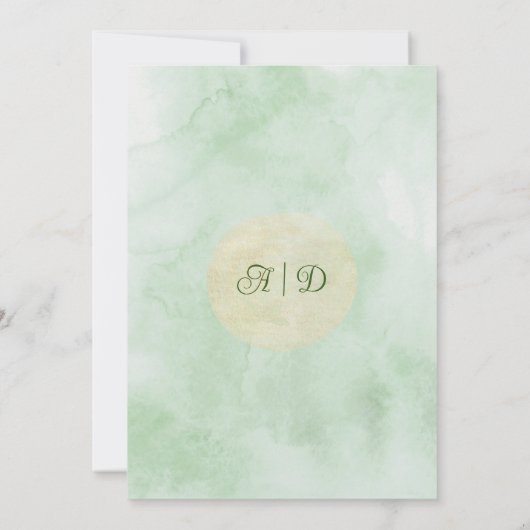 Irish Green Watercolor Wedding 招待状 (裏面)