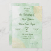 Irish Green Watercolor Wedding 招待状 (正面/裏面)