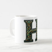 Irish H Monogram Coffee Mug コーヒーマグカップ (正面左)