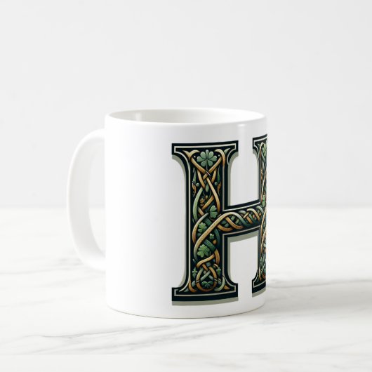 Irish H Monogram Coffee Mug コーヒーマグカップ (正面左)