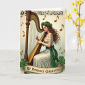 Irish Harp Serenade St Patricks Card カード (黄色い花)