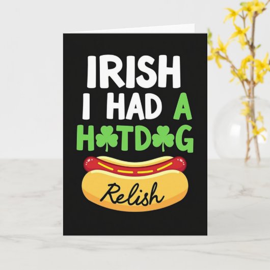 Irish Hotdog St Patricks Day Card カード (黄色い花)
