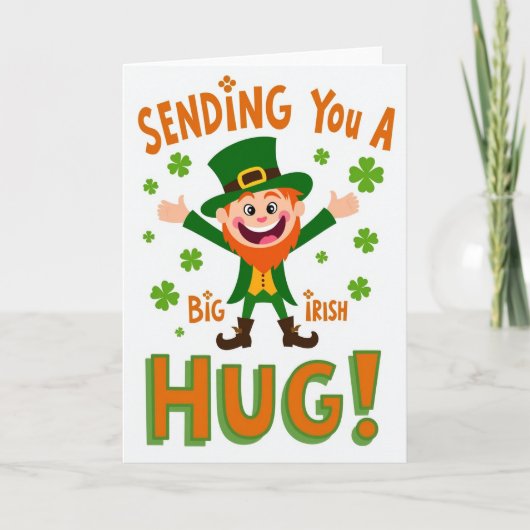Irish Hugs Leprechaun Fun Card カード (正面)