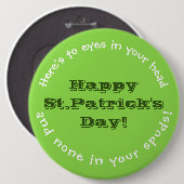 IRISH HUMOR/ST. PATRICK'S DAY PIN/CUSTOMIZABLE 缶バッジ (正面&裏面)