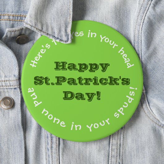 IRISH HUMOR/ST. PATRICK'S DAY PIN/CUSTOMIZABLE 缶バッジ (インサイチュ)