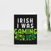 Irish I Was Gaming Funny St Patricks Day Gamer Boy カード (正面)